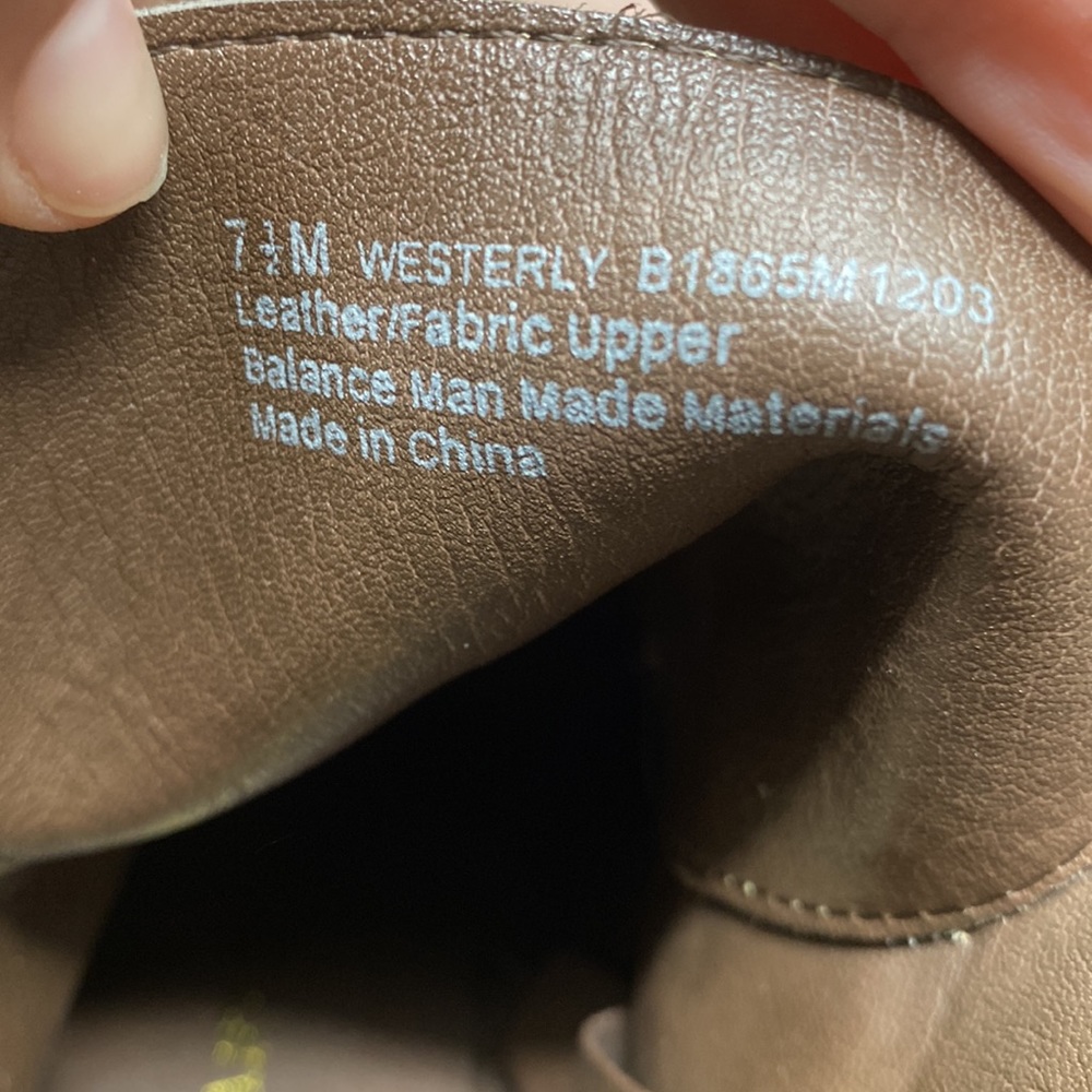 Franco Sarto Westerly Ankle Booties Wedges Shoes Tan Leather Suede Womens 7.5 M - Picture 7 of 15